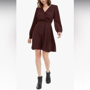 Maison Jules Black Heart of Hearts Printed Fit and Flare Dress Size S NWT